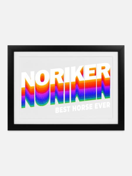 Noriker Pferde Design / Geschenkidee - Gerahmtes Poster (37 × 27 cm) - Schwarz