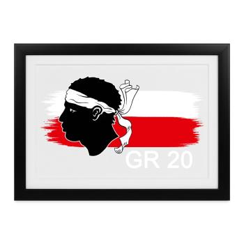 GR 20 Wandern Korsika Trek Wandern - Gerahmtes Poster (37 × 27 cm) - Schwarz - Vorne