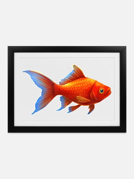Goldfisch Nr.4 - Gerahmtes Poster (37 × 27 cm) - Schwarz