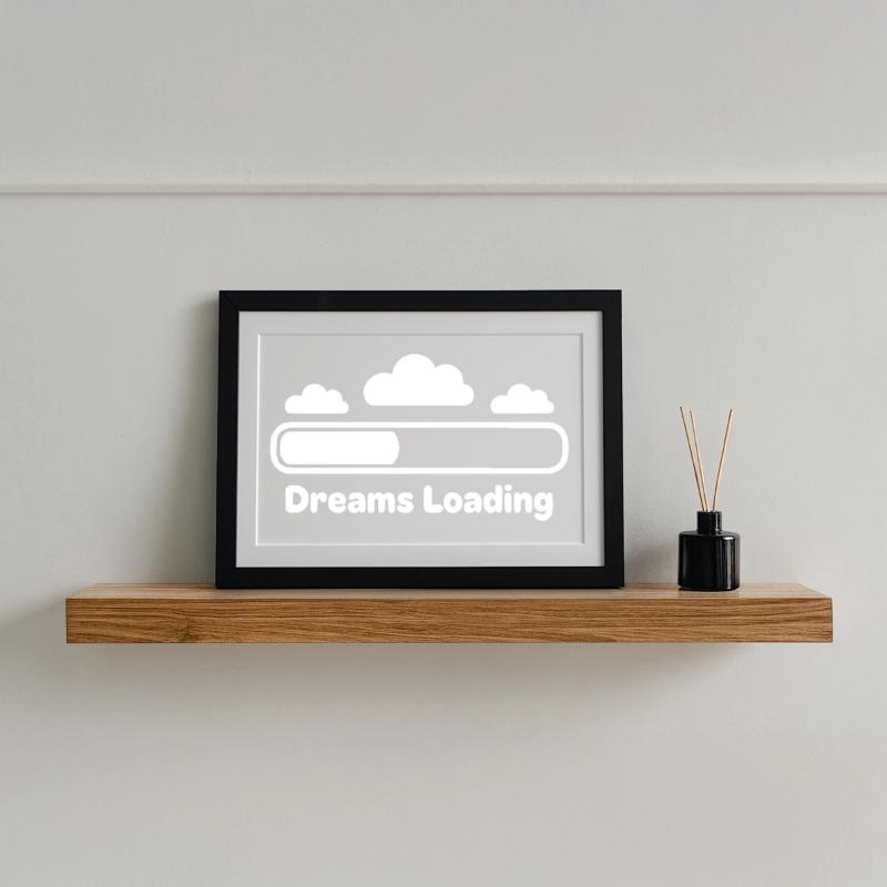 Dreams Loading Cloud Progress Framed poster (37 × 27 cm)