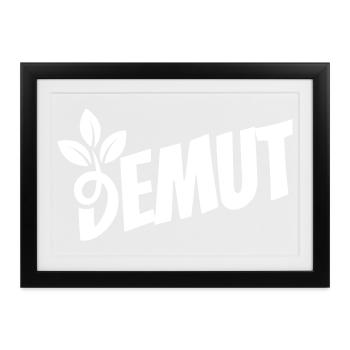 Demut Blätter Design - Gerahmtes Poster (37 × 27 cm) - Schwarz - Vorne
