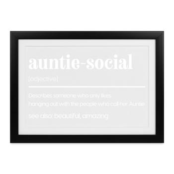 Tante – Soziales lustiges Tantegeschenk - Gerahmtes Poster (37 × 27 cm) - Schwarz - Vorne