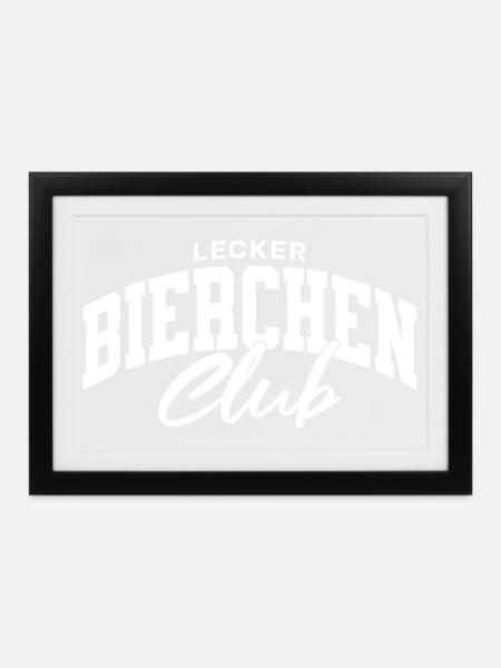 Lecker Bierchen Club - Gerahmtes Poster (37 × 27 cm) - Schwarz