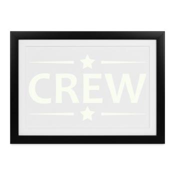 Crew Sternen Retro Badge - Gerahmtes Poster (37 × 27 cm) - Schwarz - Vorne