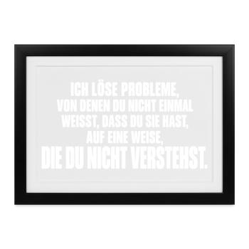 Techniker – Ich löse Probleme - Gerahmtes Poster (37 × 27 cm) - Schwarz - Vorne