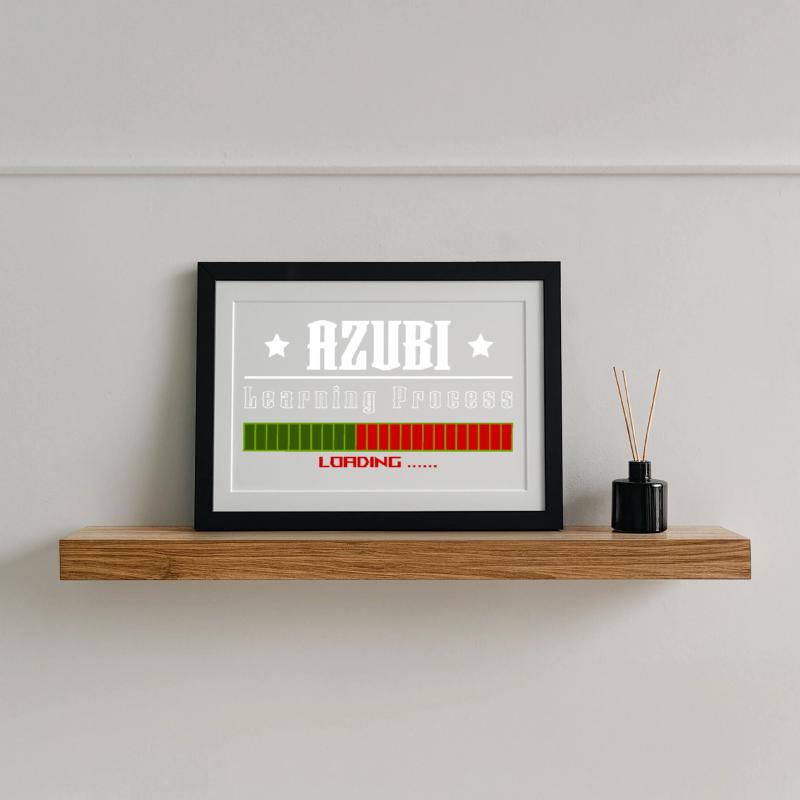 AZUBI learning process loading tshirt Gerahmtes Poster (37 × 27 cm)