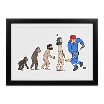 Evolution Eishockeyspieler  - Gerahmtes Poster (37 × 27 cm) - Schwarz - Vorne
