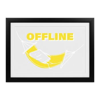 OFFLINE - Gerahmtes Poster (37 × 27 cm) - Schwarz - Vorne