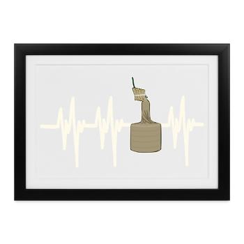 Heartbeat Pyro Cipolla - Gerahmtes Poster (37 × 27 cm) - Schwarz - Vorne