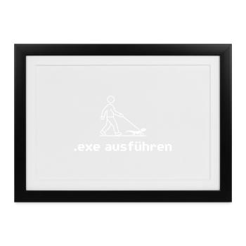 Programmierer Informatiker EXE Ausführen - Gerahmtes Poster (37 × 27 cm) - Schwarz - Vorne