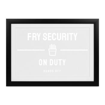 Pommes Lustig Imbiss Snack Pommes Frites Kartoffel - Gerahmtes Poster (37 × 27 cm) - Schwarz - Vorne