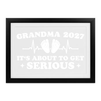 Mommy 2027 Funny Pregnancy Announcement - Gerahmtes Poster (37 × 27 cm) - Schwarz - Vorne