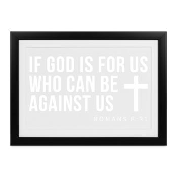 Gottes Für uns Kreuz Römer 8:31 - Gerahmtes Poster (37 × 27 cm) - Schwarz - Vorne