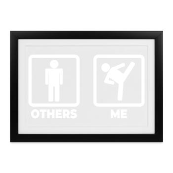Ich als Kickboxer - Gerahmtes Poster (37 × 27 cm) - Schwarz - Vorne