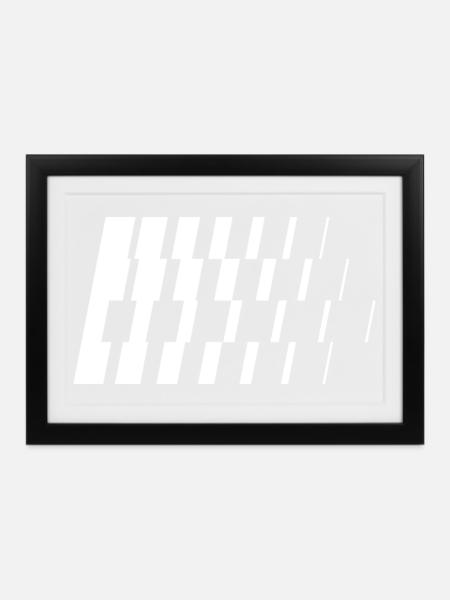 Monochrome diagonale Schrägstriche - Gerahmtes Poster (37 × 27 cm) - Schwarz