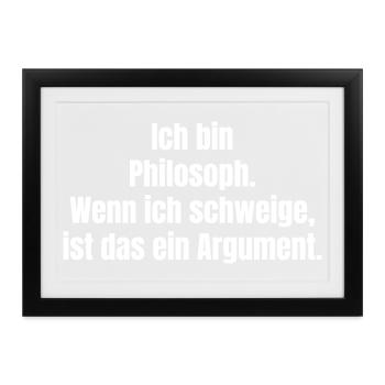 Philosophisches Schweigen als Argument - Gerahmtes Poster (37 × 27 cm) - Schwarz - Vorne