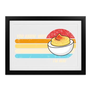 Sie wissen, warum ich hier bin: Thanksgiving-Teufe - Gerahmtes Poster (37 × 27 cm) - Schwarz - Vorne