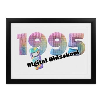 1995 – Digitaler Neunziger Stil - Gerahmtes Poster (37 × 27 cm) - Schwarz - Vorne
