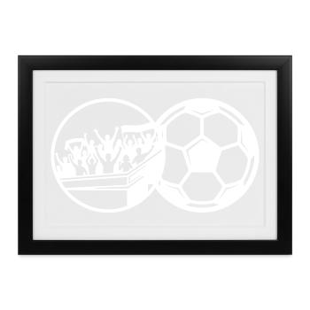Fussball Fans Mannschaft Verein - Gerahmtes Poster (37 × 27 cm) - Schwarz - Vorne