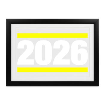 2026 Jahr - Gerahmtes Poster (37 × 27 cm) - Schwarz - Vorne