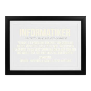 Computer Scientist Definition IT Programmer - Gerahmtes Poster (37 × 27 cm) - Schwarz - Vorne