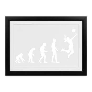 Volleyball Geschenkidee - Gerahmtes Poster (37 × 27 cm) - Schwarz - Vorne