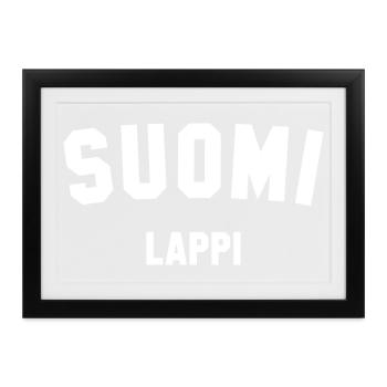 LAPPI Suomi Lappland Finnland - Gerahmtes Poster (37 × 27 cm) - Schwarz - Vorne