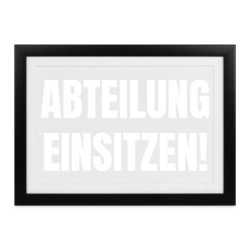 Abteilung Einsitzen für Dressurreiter im Stübchen - Gerahmtes Poster (37 × 27 cm) - Schwarz - Vorne