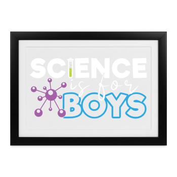 Wissenschaft ist für Jungen - Gerahmtes Poster (37 × 27 cm) - Schwarz - Vorne