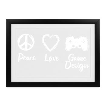 Spieleentwicklung Motivation - Gerahmtes Poster (37 × 27 cm) - Schwarz - Vorne