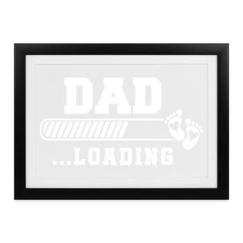 Vater-Kind-Bonding Baby Fußabdruck Design - Gerahmtes Poster (37 × 27 cm) - Schwarz - Vorne