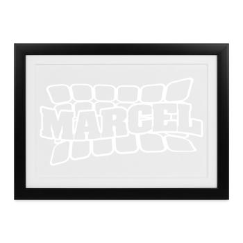 Vorname Marcel - Gerahmtes Poster (37 × 27 cm) - Schwarz - Vorne