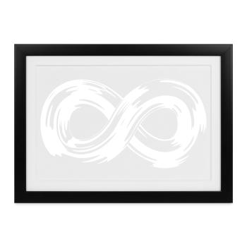 Infinity Pinselstrich-Schleife - Gerahmtes Poster (37 × 27 cm) - Schwarz - Vorne