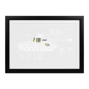 268 Objekt Bauplan - Gerahmtes Poster (37 × 27 cm) - Schwarz - Vorne