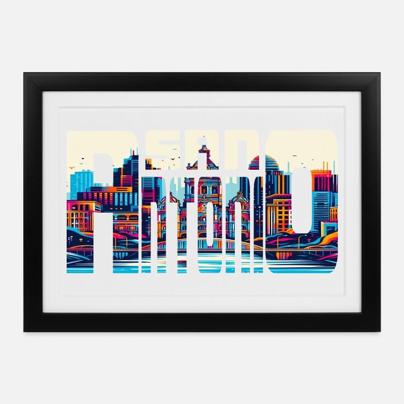 SAN ANTONIO - Framed poster (37 × 27 cm) - black