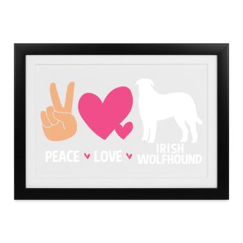 Irischer Wolfshund - Gerahmtes Poster (37 × 27 cm) - Schwarz - Vorne