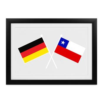 Germany x Chile Freundschaftsflagge - Gerahmtes Poster (37 × 27 cm) - Schwarz - Vorne