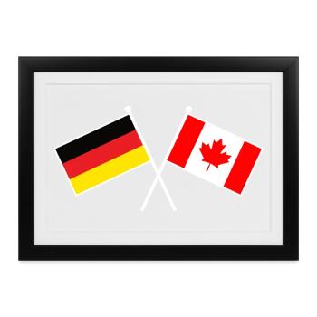 Germany x Canada Crossed Friendship Flags - Gerahmtes Poster (37 × 27 cm) - Schwarz - Vorne