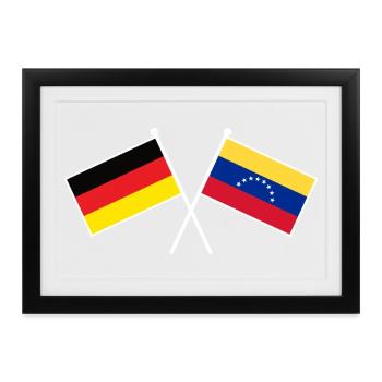 Germany and Venezuela Friendship Flags - Gerahmtes Poster (37 × 27 cm) - Schwarz - Vorne