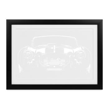 cobra cars oldtimer symbol us musclecars v8 - Gerahmtes Poster (37 × 27 cm) - Schwarz - Vorne