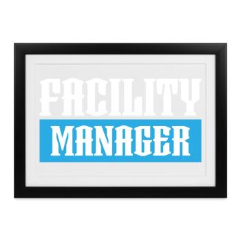 facility manager tshirt schwarz - Gerahmtes Poster (37 × 27 cm) - Schwarz - Vorne