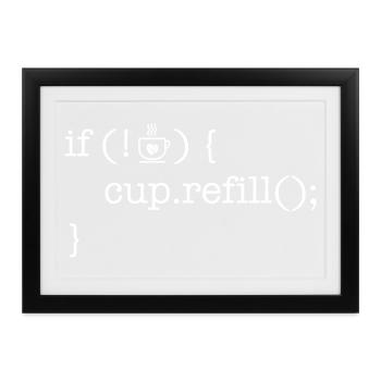 Kaffee Shirt für Programmierer Coffee code lover - Gerahmtes Poster (37 × 27 cm) - Schwarz - Vorne