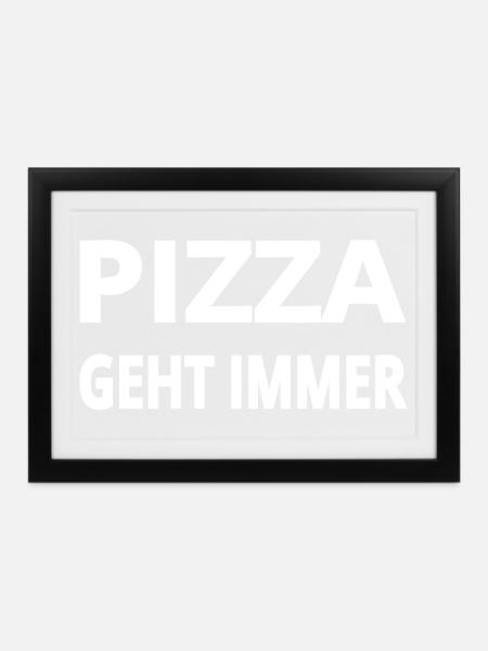 Pizza - Gerahmtes Poster (37 × 27 cm) - Schwarz