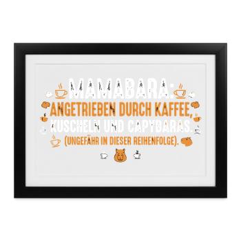 Mamabara Kaffee Kuscheln Capybaras - Gerahmtes Poster (37 × 27 cm) - Schwarz - Vorne