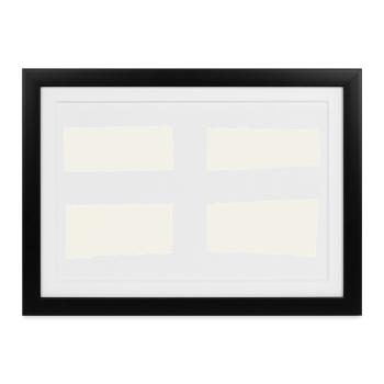 England Fahne - Roter Hintergrund - Gerahmtes Poster (37 × 27 cm) - Schwarz - Vorne