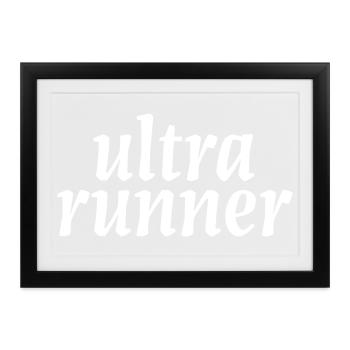 Ultra Runner Laufen Joggen Shirt - Gerahmtes Poster (37 × 27 cm) - Schwarz - Vorne