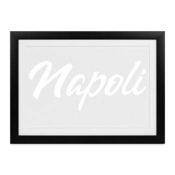 Napoli Script Schriftzug - Gerahmtes Poster (37 × 27 cm) - Schwarz - Vorne