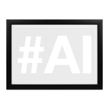 AI Artificial Intelligence künstliche Intelligenz - Gerahmtes Poster (37 × 27 cm) - Schwarz - Vorne