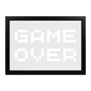 Retro-Gamer-Videospiele - Gerahmtes Poster (37 × 27 cm) - Schwarz - Vorne