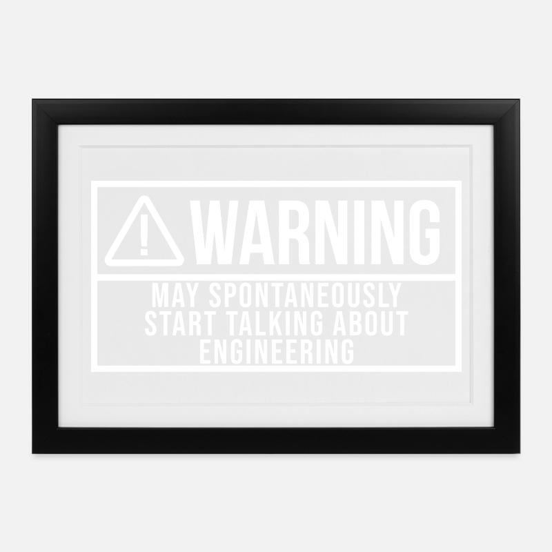 ingeniør - Indrammet plakat (37 × 27 cm) - sort